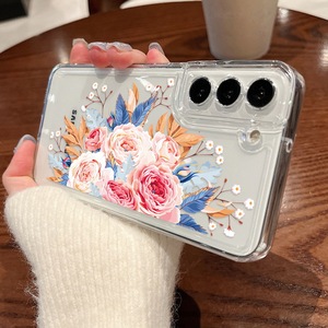 Patrón vintage flor aceite patint claro acrílico espacio a prueba de golpes funda de teléfono floral para Samsung S21 S22 S23 S24 Plus A52 <span class=keywords><strong>A53</strong></span> <span class=keywords><strong>A54</strong></span> - Product Image 3