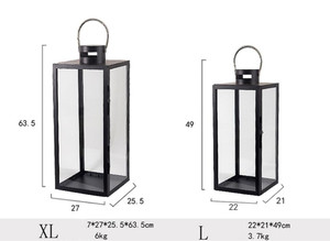 Grande portacandele quadrato in metallo con candelabri di cristallo a prova di vento a LED per matrimonio modello di vaso di natale con lanterna in ferro - Product Image 6