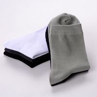Chaussettes mi-mollet sans couture en bambou personnalisées pour hommes, lot de 6 paires en boîte, respirantes, décontractées, prix usine
