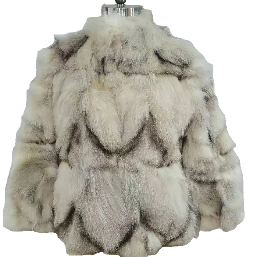 Abrigo de piel de zorro real multicolor opcional para mujer, moda de invierno, corto, esponjoso, amarillo