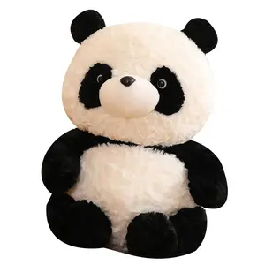 Mainan boneka hewan Panda datar anak-anak, baru lucu lembut berbaring postur berdiri lucu Panda