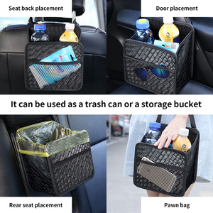Auto-Aufbewahrung tasche mit großer Kapazität Advanced Foldable Square Bucket Interior Decoration Supplies aus Leder material - Product Image 2