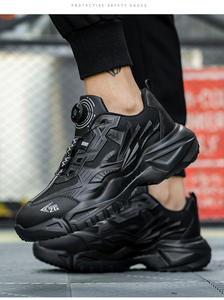 أحذية أمان شتوية سوداء بمقدمة فولاذية وزر دوار بسعر المصنع، أحذية رياضية خفيفة الوزن للرجال للعمل - Product Image 3