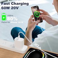 Câble USB-C vers USB-C, Cordon de Charge Rapide USB-C en Nylon 60W pour iPhone 18 17 16 15 Pro Max/iPad Pro/Air, Tressé