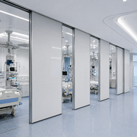 Cloison mobile hermétique pour les salles d'isolement des soins intensifs hospitaliers et les salles blanches