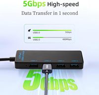 SYONG Expander USB 4-port, Hub USB 3.0, Splitter Hub USB 4 in 1, Plug-and-play, cangkang plastik untuk Printer Laptop kamera Keyboard