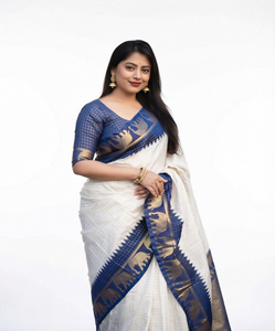 Sari de Polietersulfona de Secado Rápido de Alta Calidad con Cuello en V y Mangas Abullonadas Bordadas con Flores Hechas a Mano, Ropa de India y Pakistán 2022 - Product Image 1