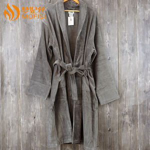 De gran tamaño 3xl bata de baño 100% algodón de terciopelo bata cuello barroco bata de baño para hombres - Product Image 6