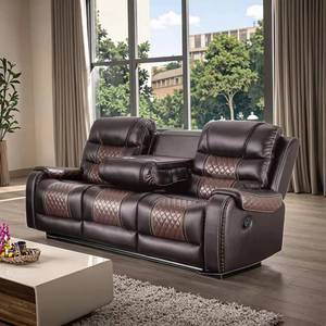 Ensemble de meubles de salon en cuir véritable, très demandé, luxueux, confortable et relaxant, avec canapé inclinable et fauteuil lounge. - Product Image 5
