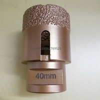 HEYIDA Jeu de forets diamantés brasés sous vide à sec pour béton 32-40mm, filetage M14 hexagonal, finition oxyde noir, garantie 3 ans, granit