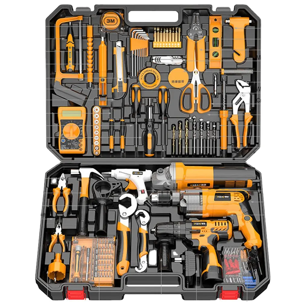 Industrial Grade Household Toolbox, Multi-Function Hardware Electrical Maintenance Hand Tool Kits/