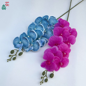 Orchidées Phalaenopsis 3D à 9 têtes, fleurs artificielles en soie pour mariage et décoration intérieure d'hôtel, fabrication artisanale moderne - Product Image 3