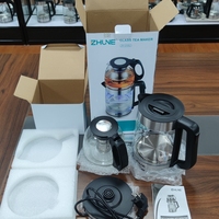 Bouilloire électrique sans fil en verre ZHUNE 1,2L+1,8L, arrêt automatique, protection contre l'ébullition à sec, base rotative à 360°, eau chaude 220V