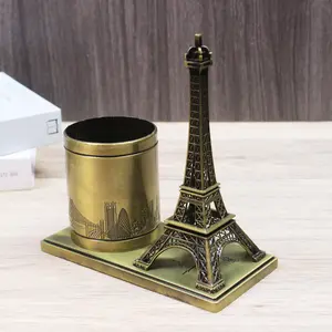 Portapenne creativo modello torre Eiffel artigianato in metallo studio ufficio Desktop decorazioni per la casa