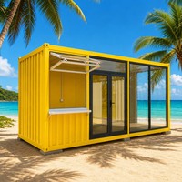 Bureau conteneur préfabriqué 20 pieds à assemblage rapide, prêt à l'emploi, espace de travail portable pour chantier, camp, poste de garde