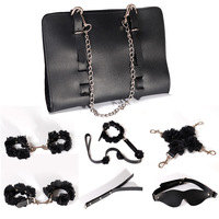Kit de bondage BDSM professionnel pour adultes |   Menottes et attaches de jambe en cuir, collier de retenue |   Jouet sexuel SM pour la bondage des yeux, en gros