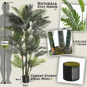180cm 6ft Artificielle Canne Dorée <span class=keywords><strong>Palmier</strong></span> Grand Faux Plante Faux Soie Tropical Kentia Areca Arbres <span class=keywords><strong>Avec</strong></span> Pots pour Hôtel Maison Décor - Product Image 2