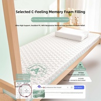 Zenmoon Housse de matelas simple en mousse à mémoire de forme durable pour dortoir étudiant, en fibre synthétique, résistante à la pression, à rebond lent, coussin doux pour