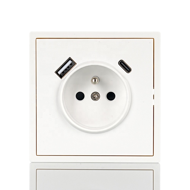 Production Line Electric Wall Switch and Socket Big Board French European Standard Sockets with USB Type a Type C Chargers