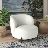 Fauteuil de salon moderne, fauteuil de détente pour balcon d'appartement, fauteuil blanc unique pour salon