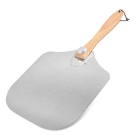 Pelle à pizza en aluminium avec manche en bois pliable 12x14 pouces, pelle à pizza en aluminium pour la cuisson au four, pain fait maison