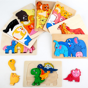 Personalizzato 3D in legno cartone animato animale apprendimento gioco Puzzle per bambini bambini ragazzi e <span class=keywords><strong>ragazze</strong></span> CE educativi Puzzle giocattoli regali - Product Image 4