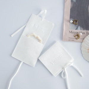 6*6 cm White Microfiber <b>Envelope</b> Velvet Pouches Small Jewelry Storage <b>Gift</b> Packaging Bags for Earrings Ring Bracelet Necklace - Product Image 6