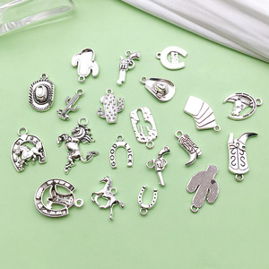 Dijes de Vaquero del Oeste de Aleación de Zinc Plateado Antiguo para Accesorios de Joyería DIY, Dijes de Moda Unisex - Product Image 4