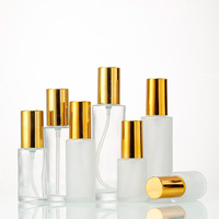 15ml 30ml 50ml 100ml Bouteilles à pompe en verre vides Crème cosmétique Bouteille de lotion Distributeur Conteneur Pot Pot avec couvercle en or
