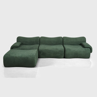 Sofá Cama Modular de 3 Plazas, Diseño Moderno y Simple, Tapizado en Terciopelo, con Cojines Rellenos de Esponja Suave