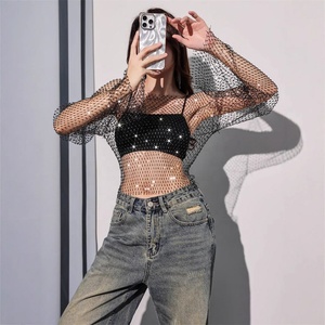 Blusa <span class=keywords><strong>de</strong></span> Mujer con Diseño <span class=keywords><strong>de</strong></span> Red, Estilo Casual, Sexy, con Aberturas, <span class=keywords><strong>para</strong></span> la Playa - Product Image 2