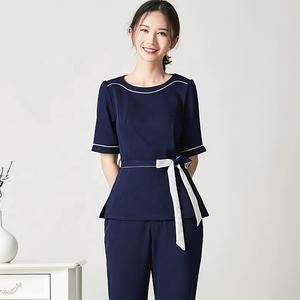 Venta al por mayor último diseño de moda masaje de pelo personal de salón de belleza mujeres ropa de trabajo uniforme de spa para dama - Product Image 1