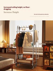 Perchero <span class=keywords><strong>de</strong></span> Ratán Vintage, Perchero <span class=keywords><strong>de</strong></span> Pie hasta Techo, Tendedero Vintage, Perchero Móvil <span class=keywords><strong>de</strong></span> Esquina, Estilo Francés - Product Image 4