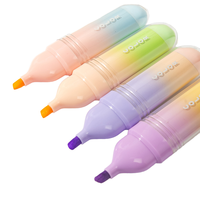 Marcador de un solo cabezal de 4 colores para estudiantes, con gancho de plástico, para resaltar líneas clave en papel, diario personal y marcado de grafitis.