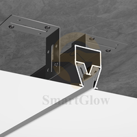 Profilé de plafond tendu en PVC pour montage mural, avec éclairage LED intégré, cadre en aluminium