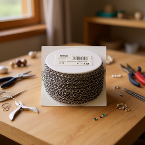 Catena in acciaio Iln 4,8 mm x 35 m colore bianco K per artigianato e creazione di gioielli - Product Image 2