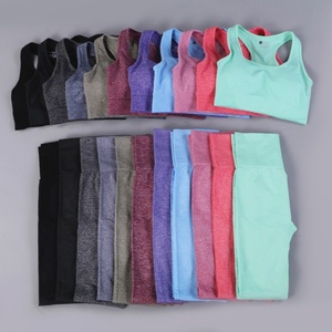 Conjunto de Yoga con Logotipo Estampado sin Costuras, Colorido, Talla Grande, Cintura Alta, Ropa Deportiva para Mujer, Venta al Por Mayor 2022 - Product Image 6