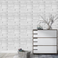 Magnifiques panneaux muraux décoratifs en PVC gaufré 3D à motifs géométriques, antistatiques et faciles à installer pour usage administratif