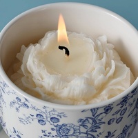 Bougie d'aromathérapie au camélia emballée, en cire de soja naturelle et cire végétale, pour décoration intérieure et cadeau assorti