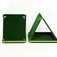 Plaque de reconnaissance vierge en velours pliable vert et rouge pour certificat, récompense, souvenir ou reconnaissance