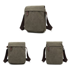 Bolsa de Hombro Personalizada al por Mayor, Bolsos de Mensajero de Lona Encerada Vegana a la Moda, Bolsa Cruzada de Mensajero para Hombre - Product Image 2