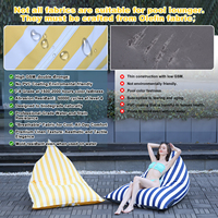 Sofá Puff Gigante de Lujo con Rayas, de Olefina, para Exteriores, Impermeable, Flotante, para Piscina, con Relleno