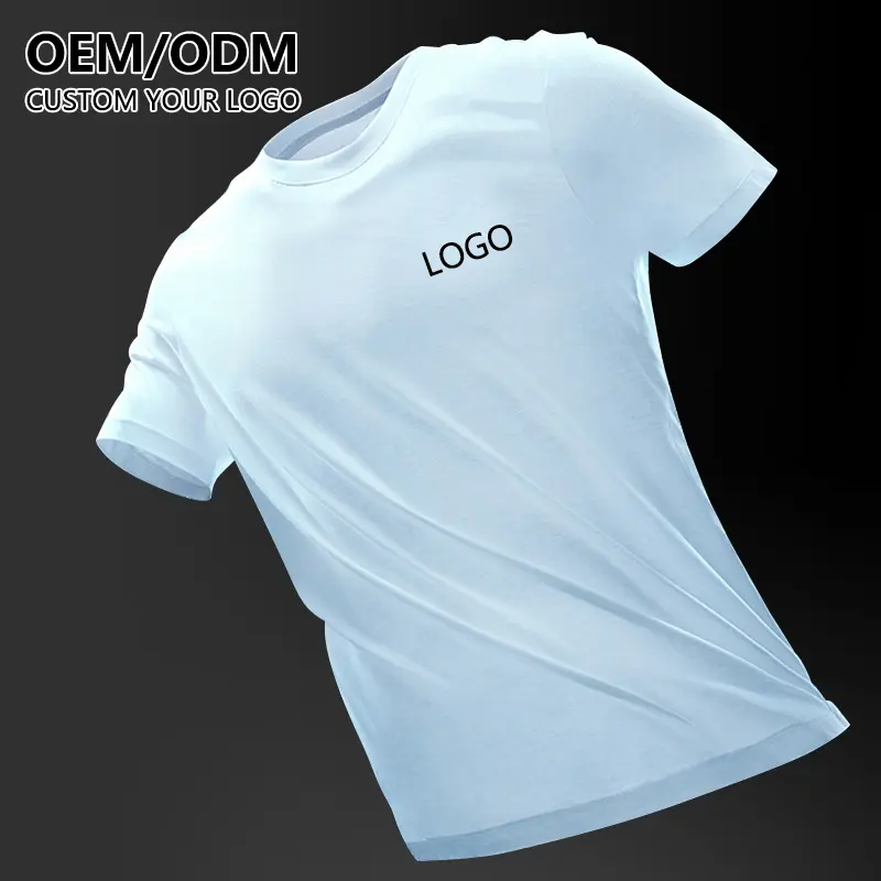 oversize blank quick dry fit running tee gym Large tshirt polyester t shirt Custom design logo plain puls size men's T-shirts