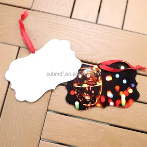 MDFSUB Plastic Sublimation Ornament Blank Rectangle Shape Plastic Sublimation Blank Christmas Hanging Ornament