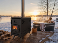 Poêle à bois autoportant moderne Warmfire 18KW en acier inoxydable 430, chauffage rapide pour sauna commercial et salle de sport