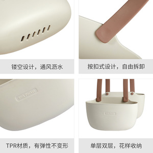 Escurridor colgante de bolsillo para fregadero, redondo, tamaño M, cesta de almacenamiento para grifo de cocina, para escurrir platos y cuencos - Product Image 5