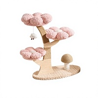 Arbre à chat coloré et grand format avec hamac floral, poteaux en sisal et peluche de qualité supérieure – Mobilier pour chat