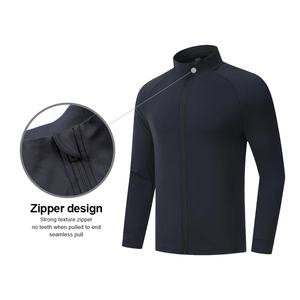Chaqueta Deportiva para Hombre con Cuello Alto y Cierre Completo, Transpirable, Absorbente de Humedad, Tejido Elástico, Ropa Deportiva para Fitness - Product Image 6