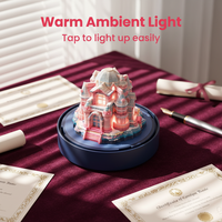 Nouveauté Cadeau de Fêtes OEM ODM Château en Papier Sculpté 3D Couche par Couche avec Lumière Ambiante LED et Couvercle en Acrylique Personnalisation en Gros