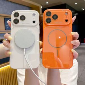 เคสโทรศัพท์มือถือกระจกนิรภัยแม่เหล็กพร้อมกรอบเคลือบสีสันสดใส แม่เหล็กแรงสูง N52 สำหรับ iPhone 15/16/17 Pro <span class=keywords><strong>Max</strong></span> - Product Image 2